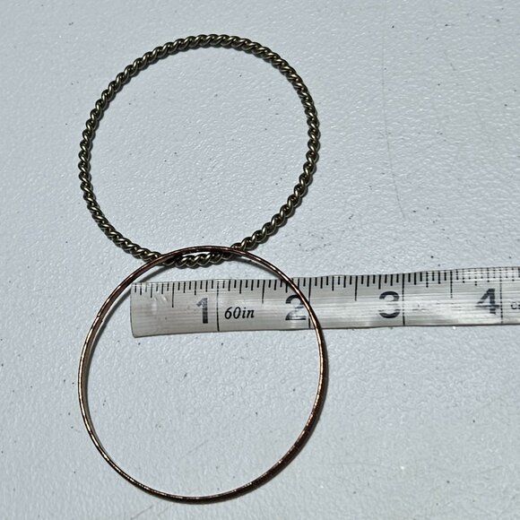 Vintage Mixed Metal Bangles Set Of 5 Retro Classic Fashion Jewelry 80s 90s - Picture 4 of 4